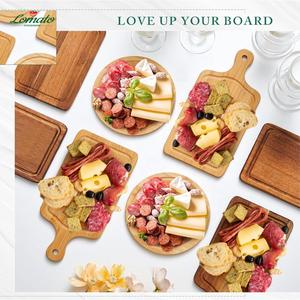 उपहार बॉक्स पर्यावरण के अनुकूल बांस मिनी कटिंग बोर्ड सेट लकड़ी के वर्ग पनीर बोर्ड उपहार सेट क्रिसमस उपहार पार्टी के लिए सेट - Product Image 3