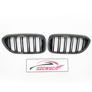 Grill Bumper Depan G30 F90 Grill G30 Serat Karbon 2-baris Grill Mobil untuk Bmw G30 F90 520i 530i 535i 540i <span class=keywords><strong>M</strong></span> Sport 2018-2020 - Product Image 3