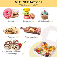 Design personnalisé Boîte d'emballage pliable en papier de haute qualité pour pâtisseries blanches et boulangerie Boîtes à biscuits transparentes personnalisées
