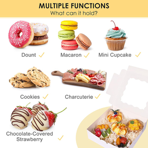 Custom Design Print-on-demand High Quality <strong>Paper</strong> Folding White Pastries Bakery Packaging <strong>Box</strong> Clear Custom Cookie <strong>Boxes</strong> - Product Image 3