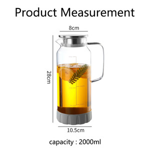 <span class=keywords><strong>Caraffa</strong></span> in Vetro Borosilicato da 2L per <span class=keywords><strong>Acqua</strong></span> Fredda, Resistente al Calore, con Infusore per Frutta, Scala Graduata, Coperchio con Filtro, Set Regalo per Cucina - Product Image 6