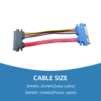 SATA Female Ke Male 7 + 15P Kabel Ekstensi Kabel Data Sata dan Kabel Daya