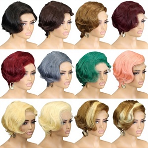 Promoción Letsfly: Peluca Rizada con Cierre de Encaje 5x5 sin Pegamento, Corte Pixie Bob Corto, Cabello Humano, 120g Disponible - Product Image 1