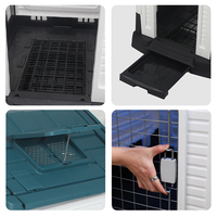 Offre Spéciale : Niche d'extérieur moderne et luxueuse pour chiens de petite à moyenne taille, avec sol surélevé, fenêtre et toilettes, en plastique robuste.