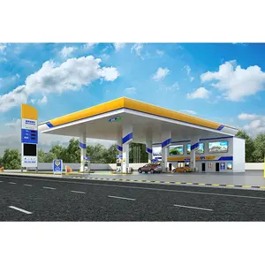 Good Modernized Fast-Assembly Large-Span Steel Structure Gas Station Petrol Filling