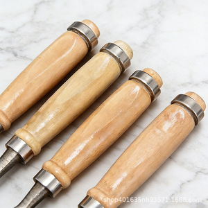 Jeu de ciseaux à bois Firmer 4 pièces 1/4 1/2 3/4 1 pouce, droits et plats, outils de menuiserie, manche en hêtre, acier au chrome vanadium - Product Image 4