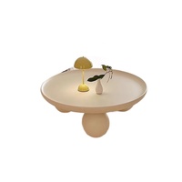Nouvelle table basse décorative ronde de style maison, couleur crème, moderne et minimaliste, en fer avec finition cuite, pour salon
