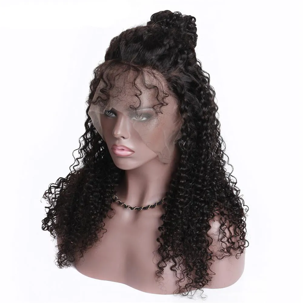 2021 새로운 디자인 360 여성을위한 투명 레이스 프론트 가발 아프리카 변태 곱슬 긴 인간의 머리 레이스 정면 가발 자연 헤어 라인