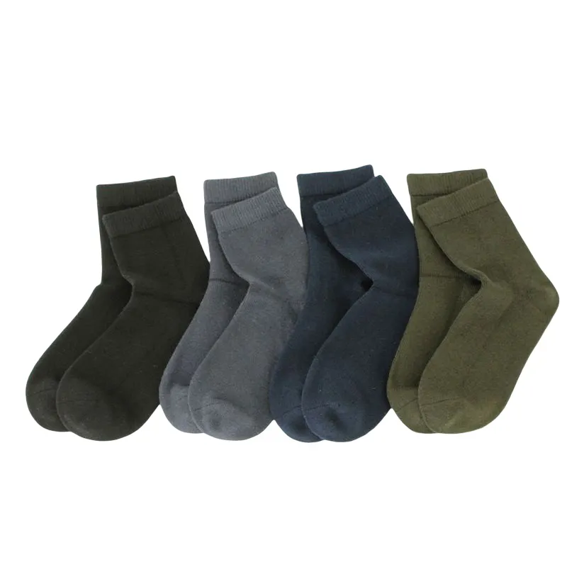 Custom Wholesale Thicken Men Green Socks Unisex Thick men's winter thermal Wool Socks
