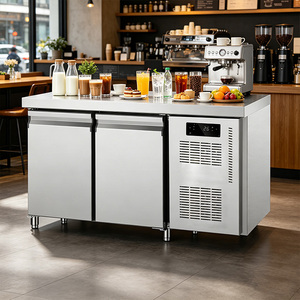 Mesa de Trabajo Refrigerada Comercial de Acero Inoxidable, 2 Puertas, Enfriamiento por Aire, Pantalla Digital, Sin <span class=keywords><strong>Escarcha</strong></span>, para Supermercado, Restaurante, <span class=keywords><strong>Bar</strong></span> - Product Image 4