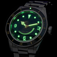 Montres automatiques de plongée rétro personnalisées OEM DOM avec logo, saphir, revêtement AR luminescent, lunette en céramique bidirectionnelle, montre-bracelet pour homme