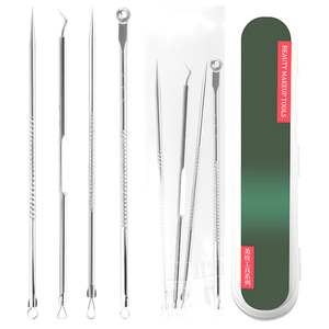 Acne needle 4-piece set, blackhead needle, multi-functional pimple squeezer, beauty salon set, facial cleansing and skin care - Product Image 5