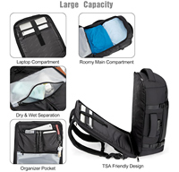 Sac à dos de voyage extensible 40L, antivol, pour ordinateur portable avec port USB, compatible avec ordinateur 17,3 pouces, bagage cabine approuvé par les compagnies aériennes pour hommes et femmes