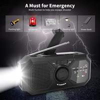 Radio d'urgence multifonctionnelle SY-366, solaire, à manivelle, AM/FM, batterie externe 5000mAh, lampe torche, alarme SOS pour la survie