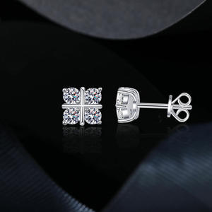 Pendientes cuadrados <span class=keywords><strong>de</strong></span> Plata <span class=keywords><strong>de</strong></span> Ley 925 Mylove, diseño único <span class=keywords><strong>de</strong></span> Cruz <span class=keywords><strong>de</strong></span> 80 puntos, incrustaciones <span class=keywords><strong>de</strong></span> diamantes <span class=keywords><strong>de</strong></span> moissanita, préstamos con un toque personal único - Product Image 3