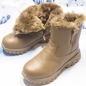 Winter Wool Snow <b>Boots</b> Women Mid Heel Warm Waterproof Non Slip Solid Color <b>Brown</b> Black For Cold Weather - Product Image 4