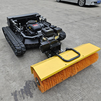 Tondeuse à gazon robotisée télécommandée sans fil à essence 4 temps certifiée CE avec souffleuse à neige