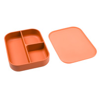 Boîte à lunch scolaire étanche à 3 compartiments pour enfants Bengo Bento en silicone avec couvercle alimentaire chauffant en silicone de qualité alimentaire