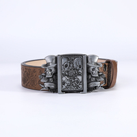 Men's Vintage Alloy Plate Buckle Belt Retro Style Youth Fashion Non Mainstream Personality Lighter Manufacturer Direct Sales