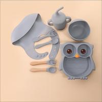 Ensemble de 5 pièces personnalisé pour bébé, style nordique, pour l'alimentation, usage domestique, écologique, réutilisable, sans BPA, qualité alimentaire