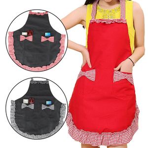 Tablier sans manches en dentelle pour femme avec nœud réglable au cou, anti-taches, en polyester, design moderne et simple, idéal pour les femmes de ménage - Product Image 3