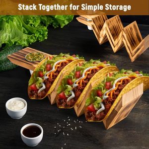 Cross-<b>border</b> wooden minimalist corn tortilla rack, home use, wave-shaped <b>display</b> rack, kitchen countertop <b>display</b> and storage - Product Image 3