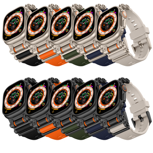 Bracelet de montre en silicone Destiny Gear Design avec connecteur en acier inoxydable pour Apple Watch Ultra 2 41/45/49 mm et toutes les séries IWatch - Product Image 2