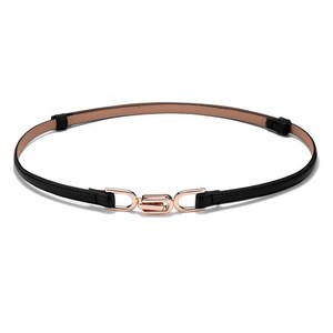 Nuevo cinturón de cuero fino a la moda para mujer, con hebilla metálica, correa de cintura de diseño, cinturón decorativo para pantalones y vestidos. - Product Image 4