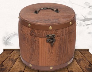 Baril de thé au charbon de <span class=keywords><strong>bois</strong></span> à motif rond en <span class=keywords><strong>bois</strong></span> massif rétro en gros <span class=keywords><strong>pour</strong></span> l'emballage du thé et du café - Product Image 5
