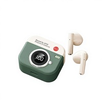Nouveauté 2025 – Écouteurs intra-auriculaires sans fil 5.4 avec suppression du bruit ENC, commande vocale, affichage LED de la batterie, autonomie de 20 heures – Style Rétro