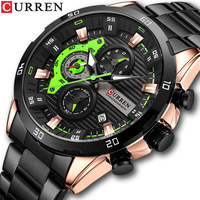 Montre Chronographe à Quartz Étanche en Acier Inoxydable de Marque de Luxe Curren 8402 pour Homme
