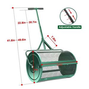 Épandeur de compost 24 ", rouleau d'épandage de fumier d'entretien de <span class=keywords><strong>pelouse</strong></span> et de jardin (<span class=keywords><strong>vert</strong></span>-petit) avec poignée en forme de T améliorée - Product Image 5