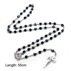 <span class=keywords><strong>Rosario</strong></span> Santiago Fatto a Mano con Perle di Cristallo, <span class=keywords><strong>Collana</strong></span> con Croce e Maria per Chiesa, Cattolicesimo, Regalo Cristiano, Vendita all'Ingrosso - Product Image 2