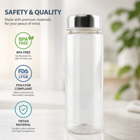 Bouteille d'eau vide avec couvercle en acier 500ML, bouteille Tritan pour jus, boisson énergétique, plastique, en vrac, pour soda froid