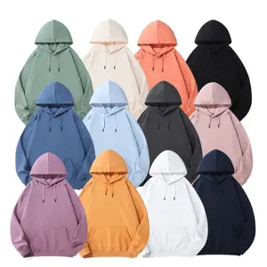 Wholesale Custom 100% Cotton Over size Long Sleeve Sweatshirts Breathable Pullover Hoodie Men's Women's Unisex Vintage Hoodies