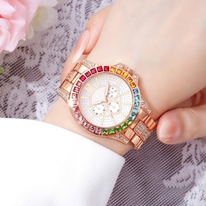 Montre à quartz pour femme, montre en acier inoxydable avec strass, montre-bracelet en cristal tendance, montre pour femme - Product Image 4