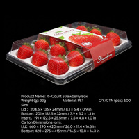 Conteneur de stockage de fraises 50 pièces, boîte d'emballage de fruits en plastique transparent pour animaux domestiques