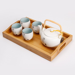Rectangular Japanese Style Bamboo <b>Tea</b> <b>Tray</b> With Double Handles For Serving <b>Tea</b> Set 25Cm And 22Cm Sizes Household Use - Product Image 3