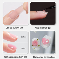 ZRKGEL Gel de Construction Haute Dureté, Échantillon Gratuit, Idéal pour Débutants en Nail Art, Couleurs Nude Rose Blanc, Pot de 15ml, Faible Chaleur, Qualité Salon