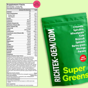 Supplément en poudre de mélange de superaliments à base de plantes entièrement naturels à base d'extraits de plantes naturelles, sans OGM et sans gluten - Product Image 2