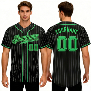 เสื้อเบสบอลสตรีทแวร์สไตล์วินเทจสำหรับแบรนด์ต่างๆ เนื้อผ้าระบายอากาศดี สีดำ แต่งแถบสีม่วง - Product Image 2
