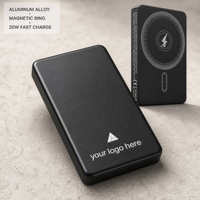 Batterie externe magnétique ultra-mince en alliage d'aluminium 20W à charge rapide, 10000mAh, affichage LED, portable, GaN, Type-C, OEM