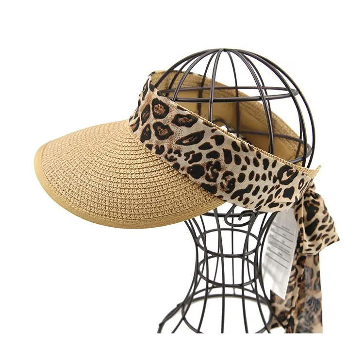 Wholesale women fashion sun summer beach visor straw hat
