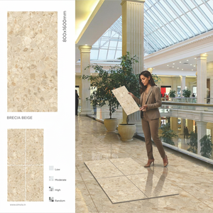 Brecia Ivory 9mm 80x160cm Statuario Azulejos de porcelana para Home Wall Grace - Product Image 1