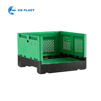 Caisses ventilées industrielles robustes Cnpallet pour le stockage d'aliments, de boissons, de légumes et de fruits - Palette en plastique HDPE pliable et repliable