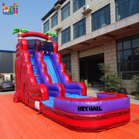 Toboggan aquatique gonflable de qualité commerciale, couleur marbre, 30x11x18 pieds, directement de l'usine, pour anniversaires et locations de fêtes
