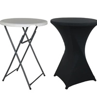Tables de bar pliantes en plastique blanc rondes pour événements et mariages, fabriquées à l'usine de Foshan