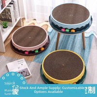 Petit grattoir rond pour chat avec plateau rotatif, coussin en carton ondulé remplaçable, lit pour chat en plastique, jouet interactif à gratter, vente en gros