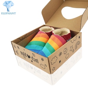 Wholesale Price Custom Portable Folding ShoeBox With Window Brown Kraft Mini Empty Baby Kids Shoe Packaging Gift <b>Box</b> With Handle - Product Image 6