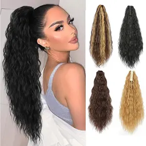 Different Styles Chic Ponytail Hair Extensions Wrap Around Drawstring Claw Clip In Synthetic Ponytail Hair Accessories